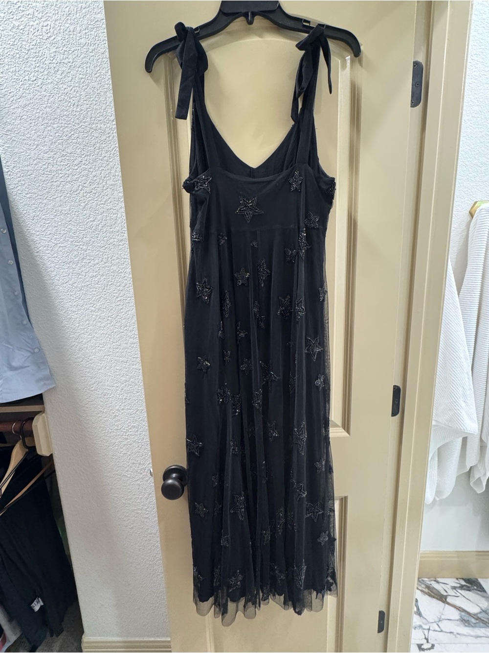 saltwater LUXE Black Star-Embroidered Maxi Dress NWOT - Picture 2 of 5